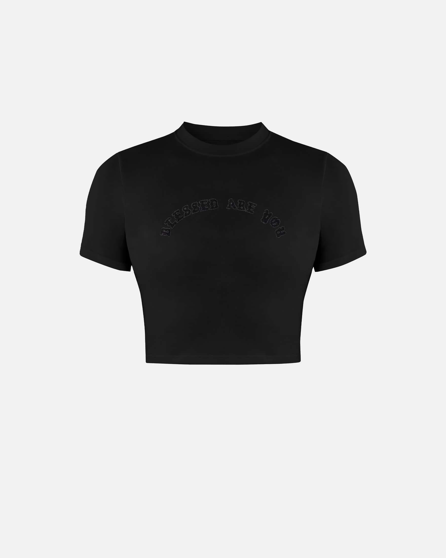 Capsule Blessed Are You Baby Tee Black