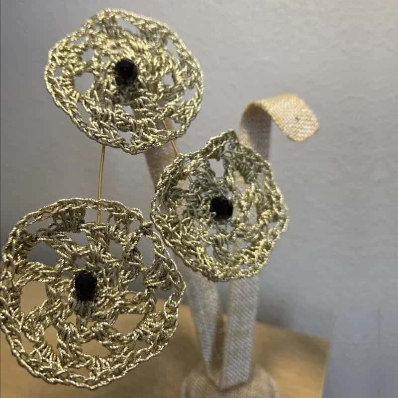 Artisan Crochet Statement Earring