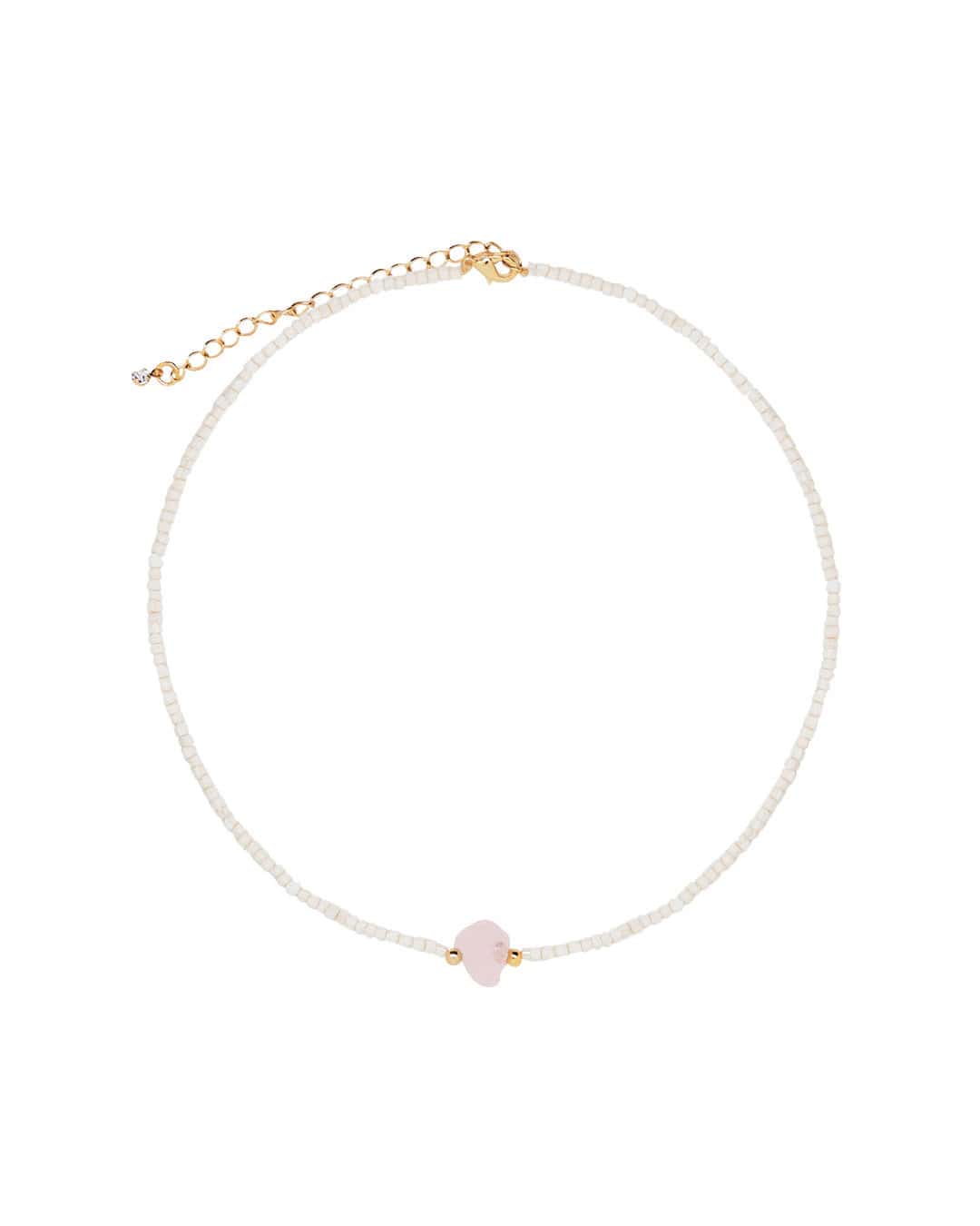Collar Corto Cuarzo Rosado