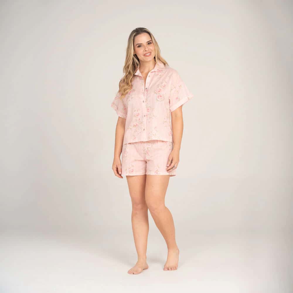 Conjunto de Pijama Short Estampado Mandarina.