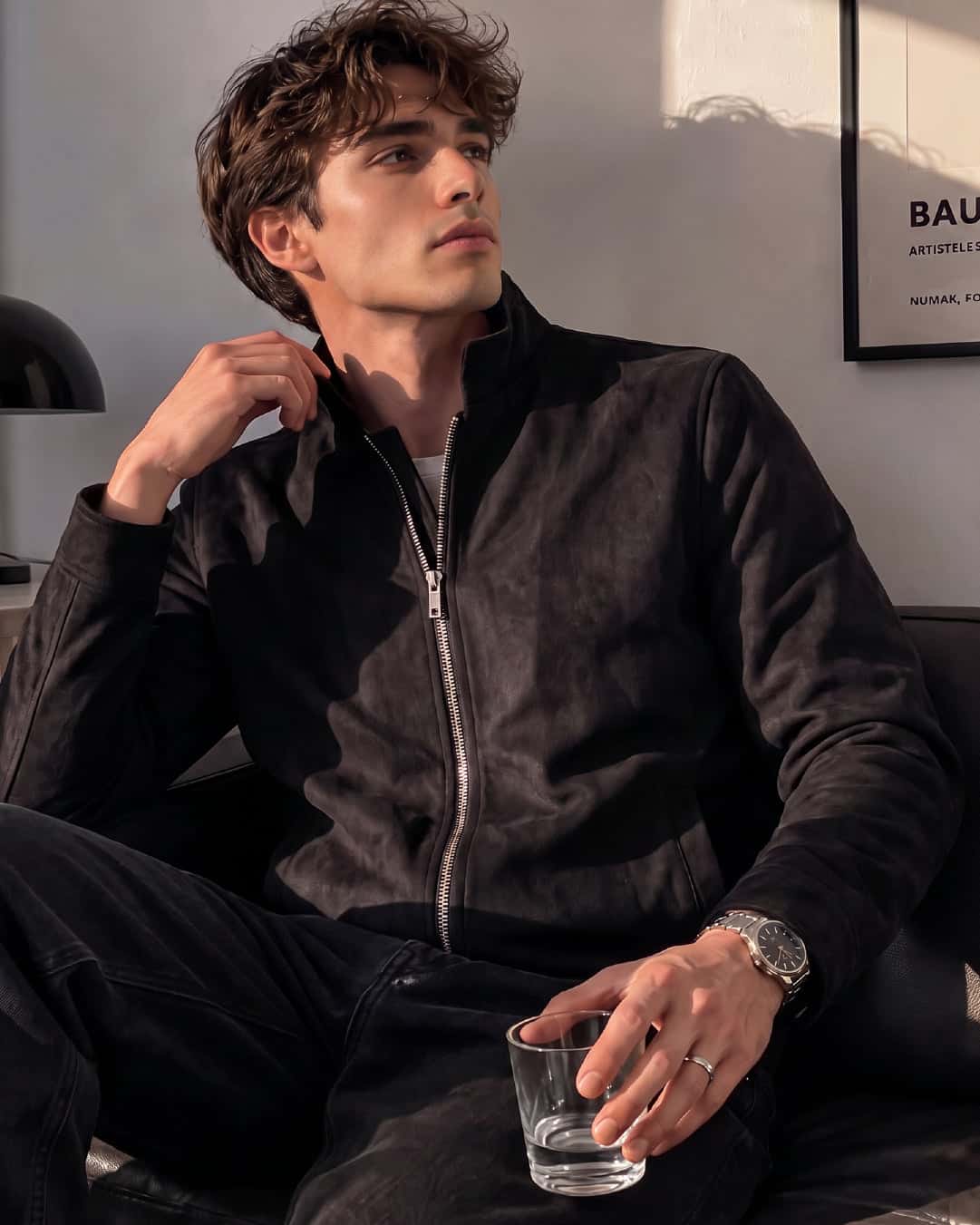 Chaqueta Cambridge Gamuza Negra Hombre
