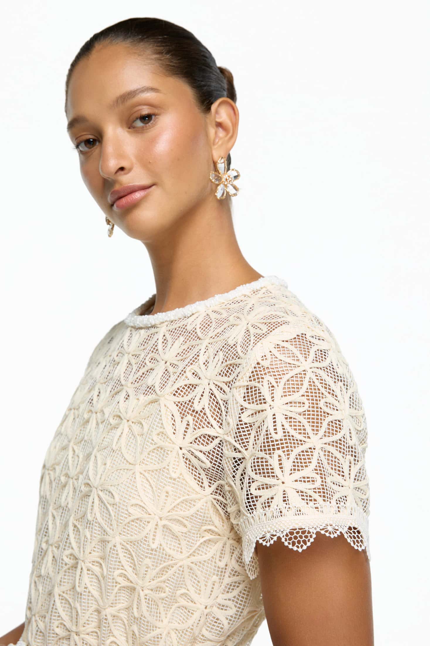 KAELA MINI DRESS CREAM - miniatura 3