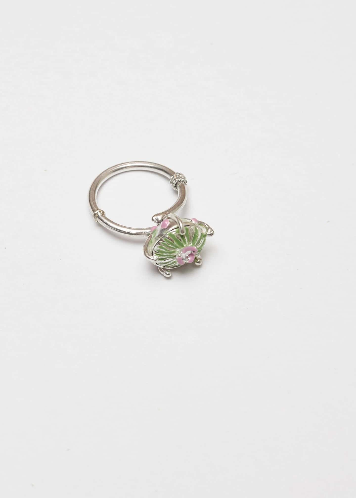 Anillo Sombrerito mini pistacho lila