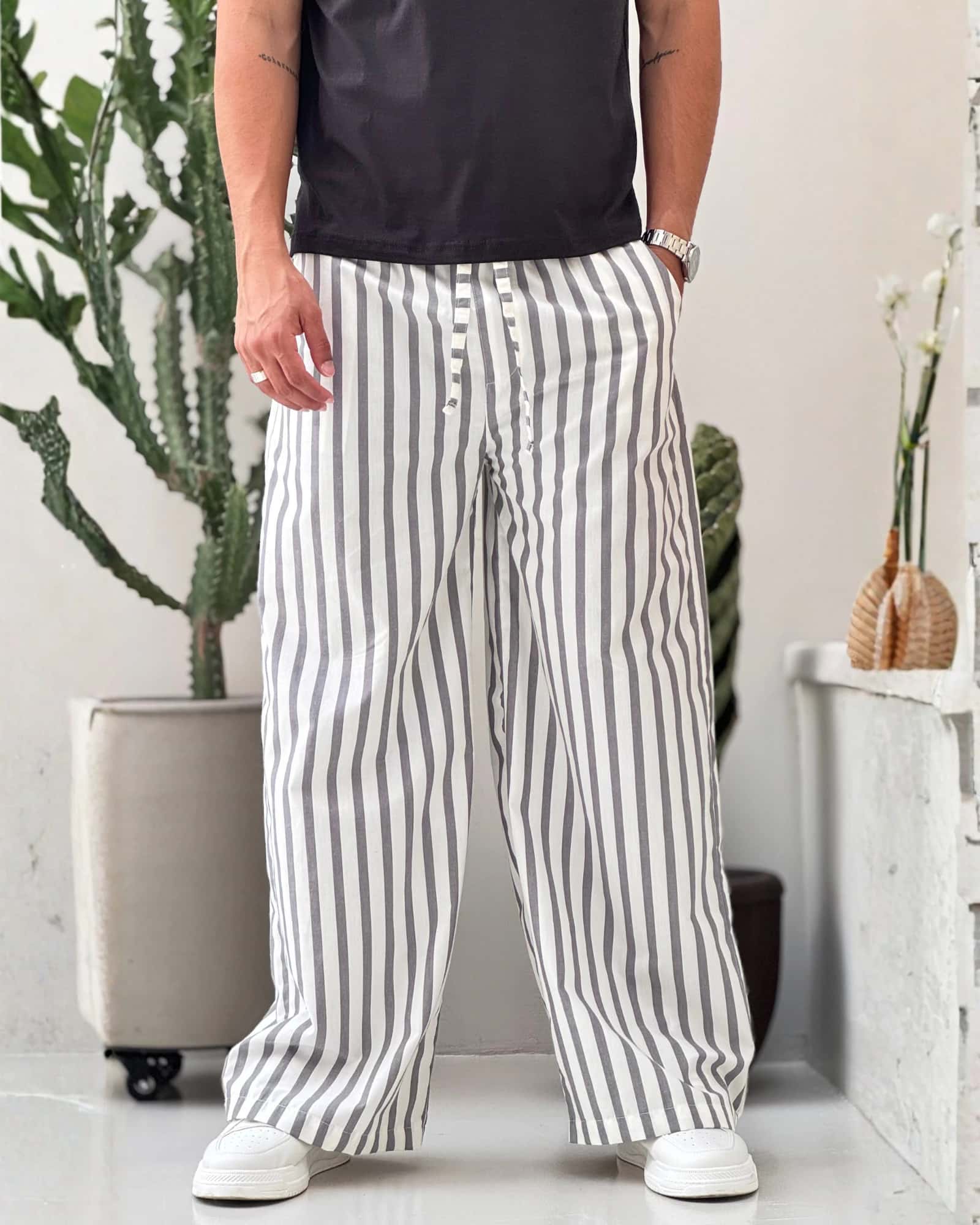Pant bari grey lines