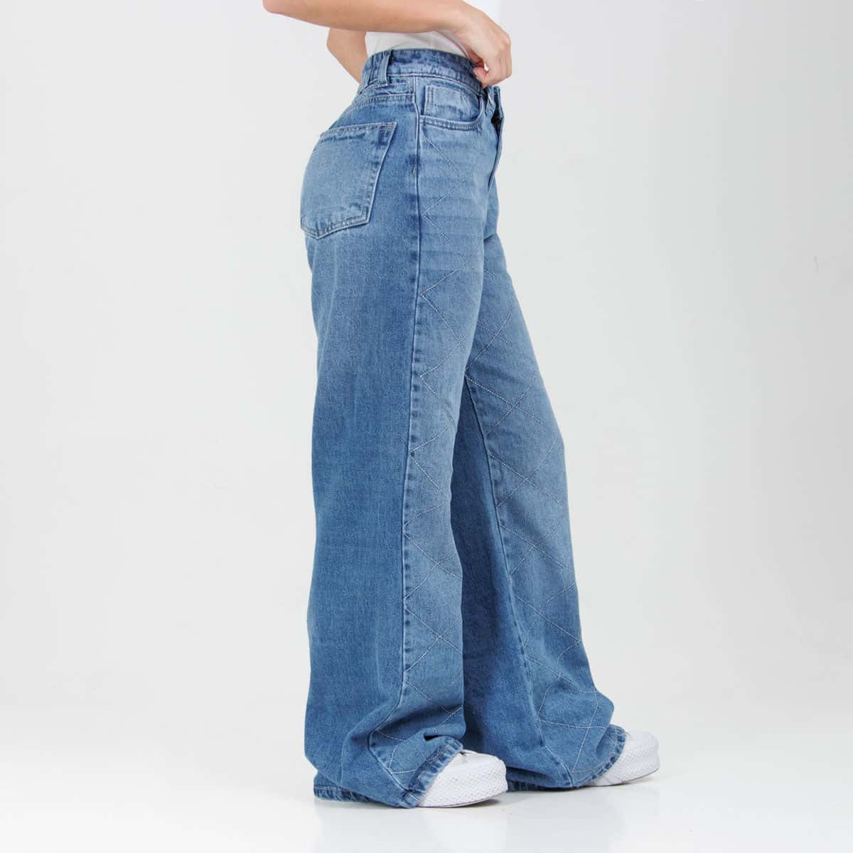 Jean Axspen Wide Leg Ax-2996 Rigido Brillos - miniatura 5