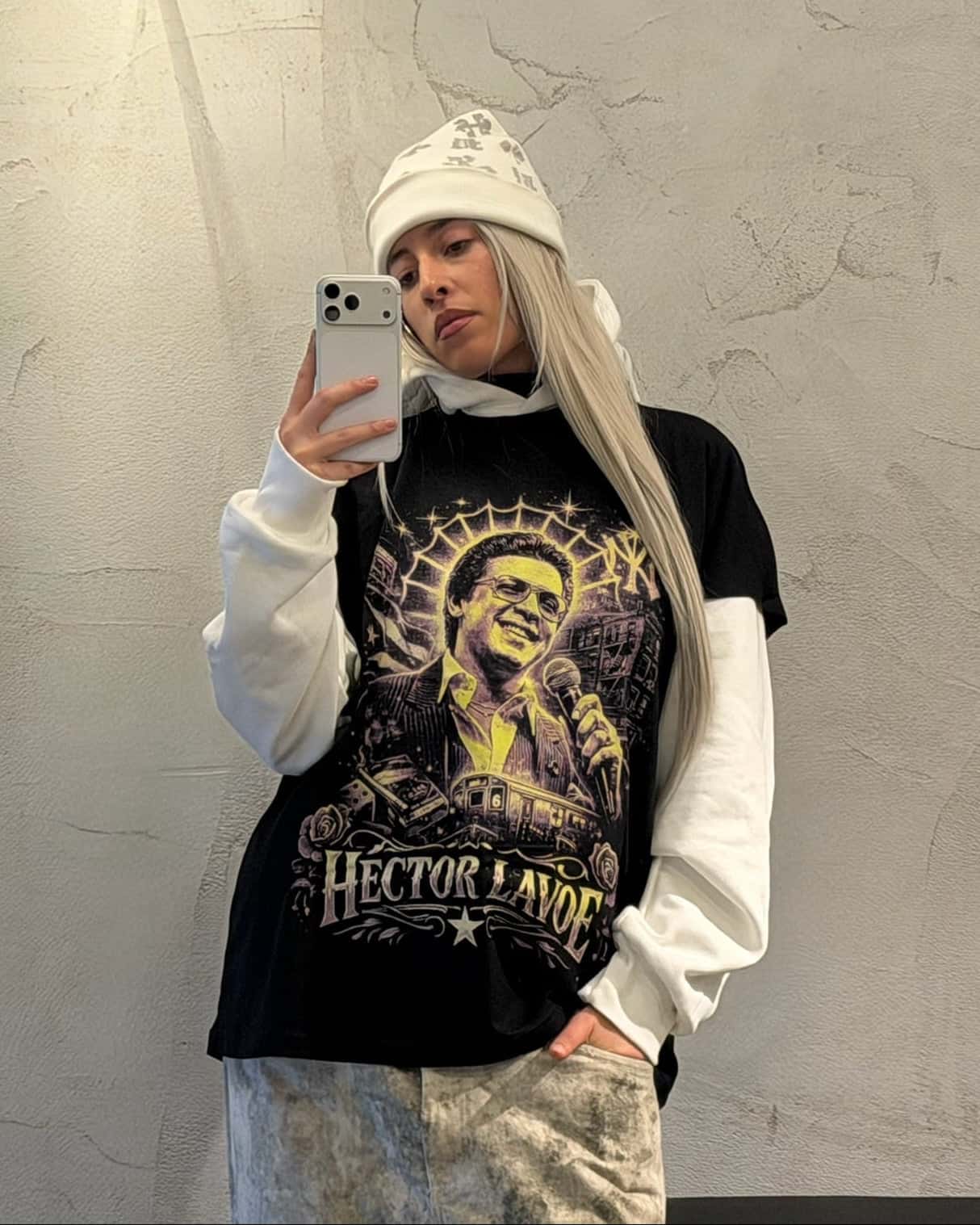 Camiseta Oversize Negra Héctor Lavoe