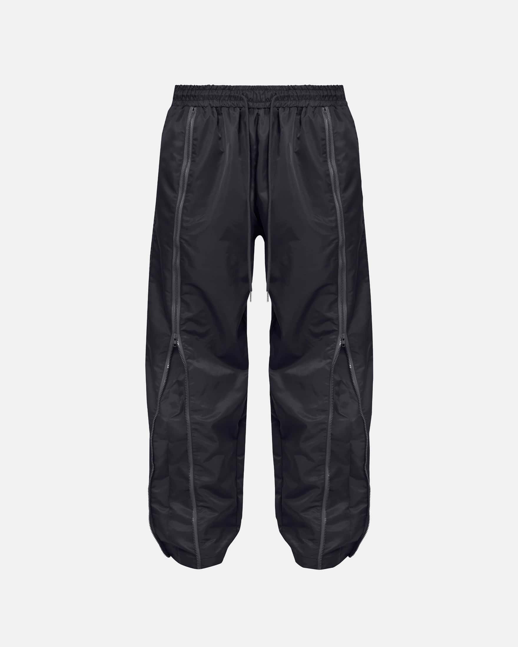 Basics Panelled Zip Up Cargo Pants Black