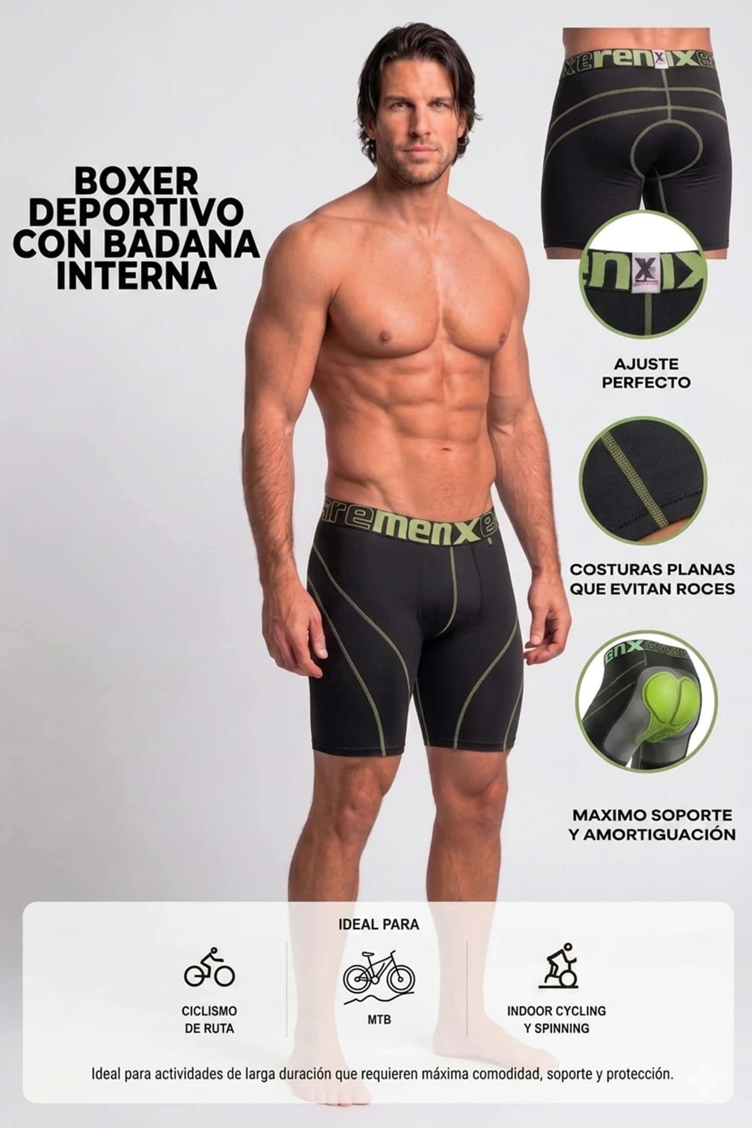 BOXER DEPORTIVO CON BADANA NEGRO