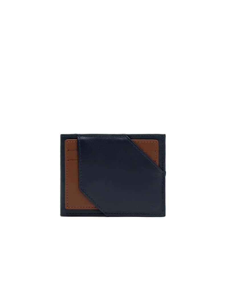 Billetera para Hombre en Cuero color Azul con Tarjetero Extraíble y Protección RFID Marca Josh - Ref. THJ103