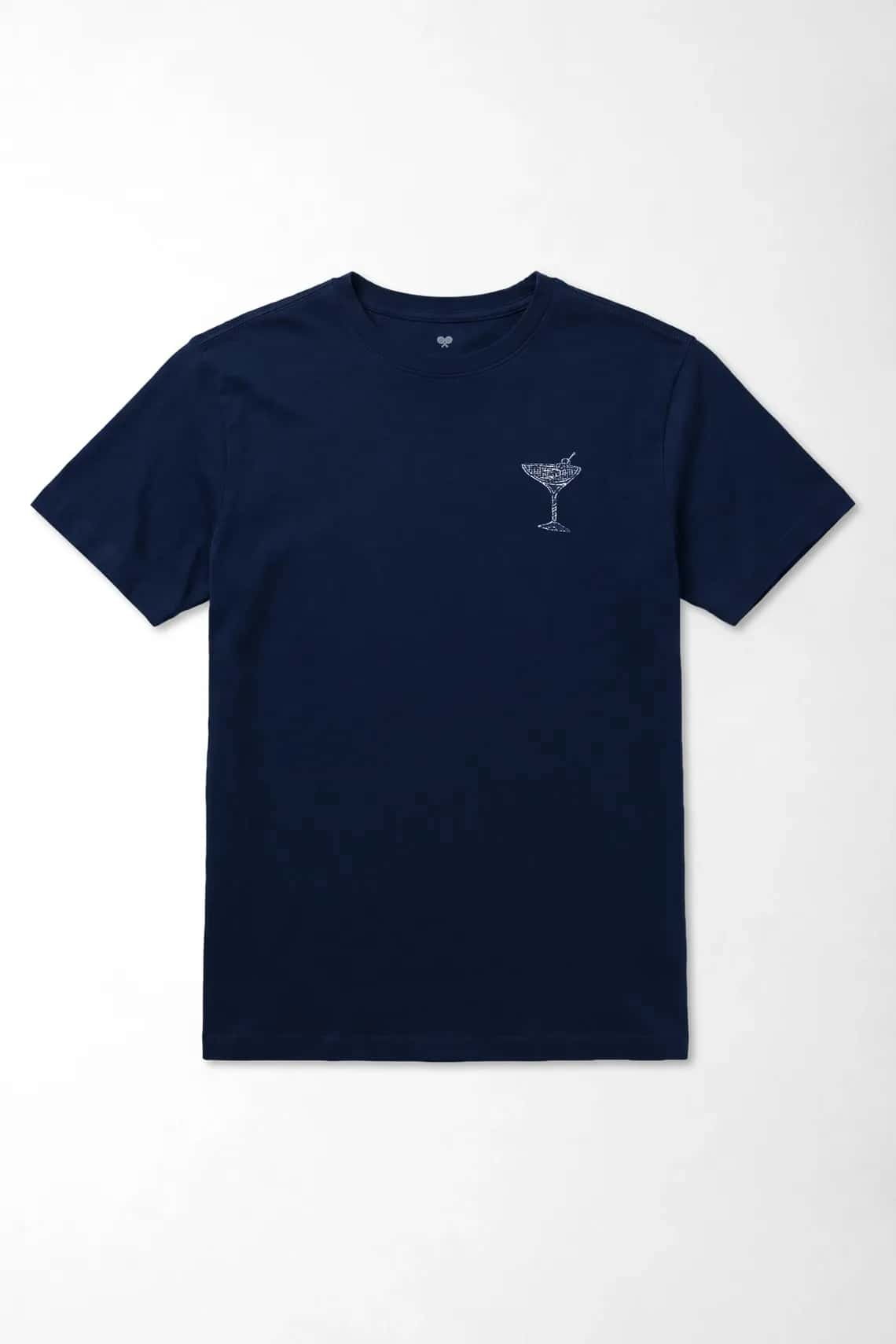 Camiseta corte clásico con mini gráfico de copa en algodón azul marino para hombre