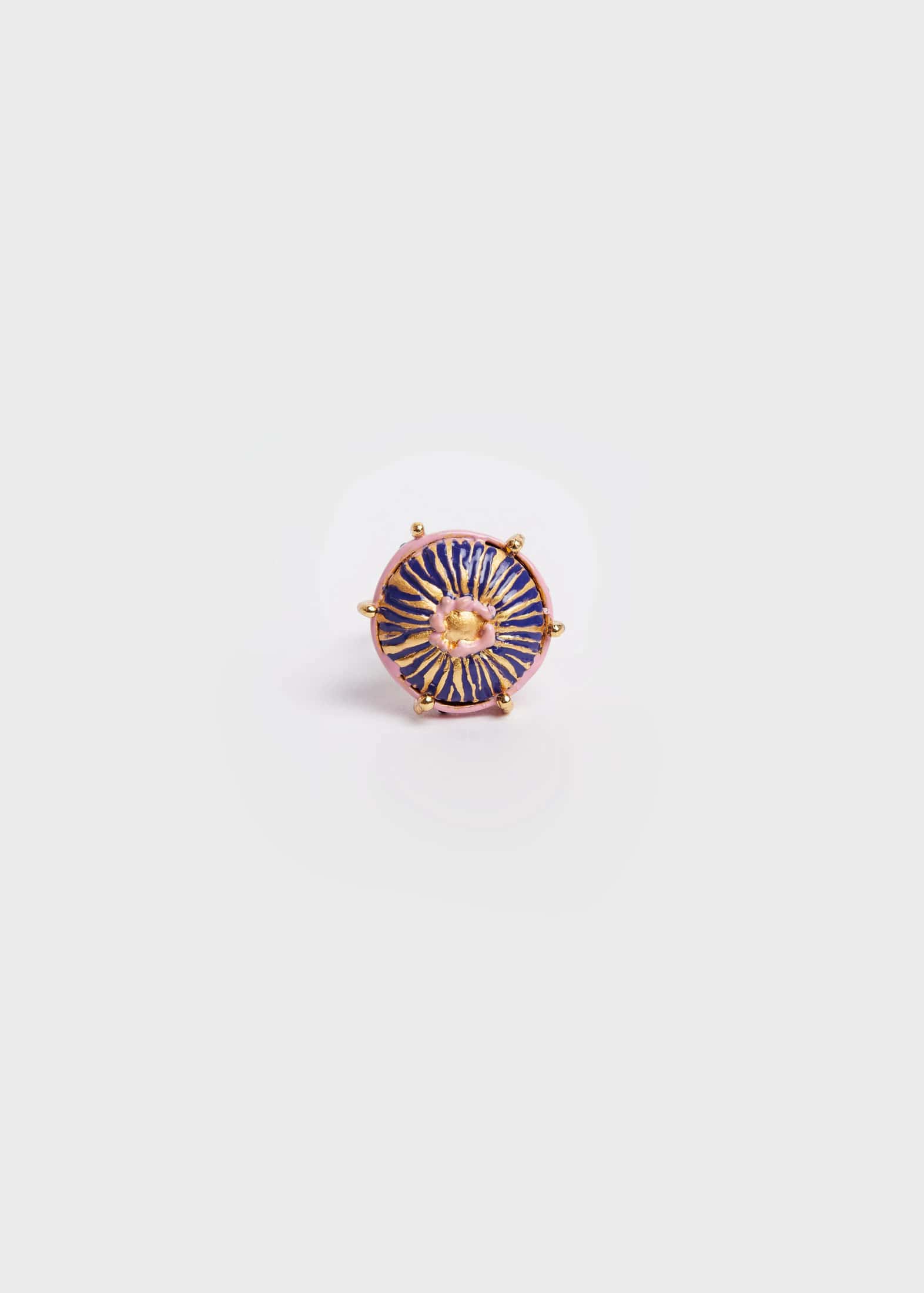 Anillo sombrerito maxi azul rosa