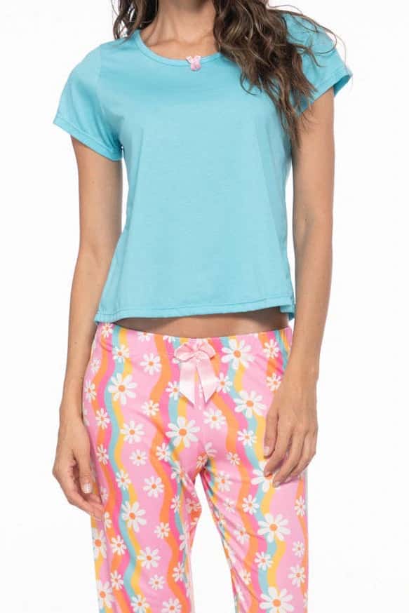 Conjunto pantalón y camiseta margaritas