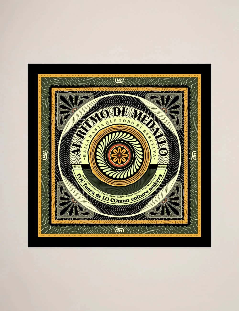Pañoleta al ritmo de medallo multicolor Unisex
