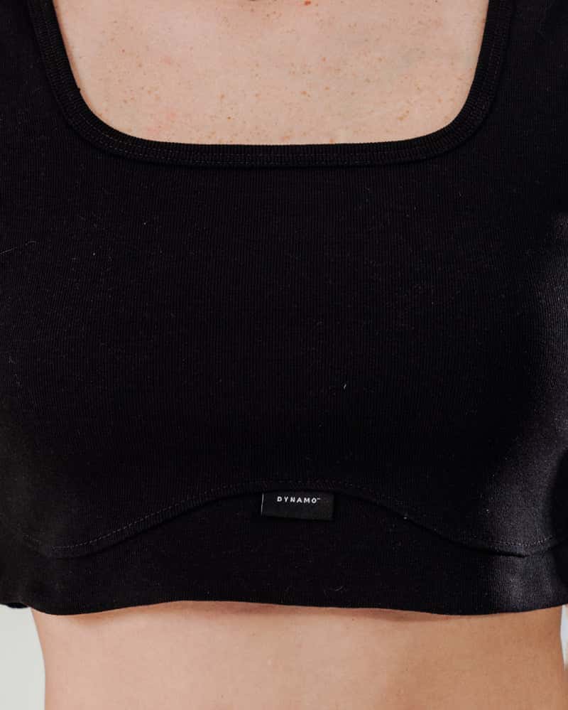 Crop Top Negro Escote Cuadrado - miniatura 2