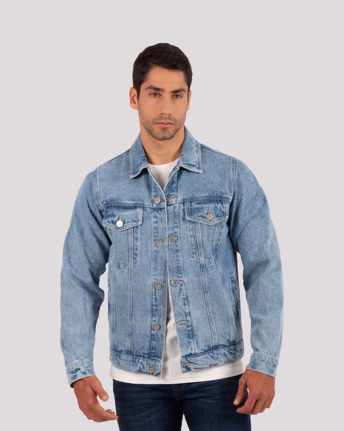 Chaqueta denim todo claro para hombre