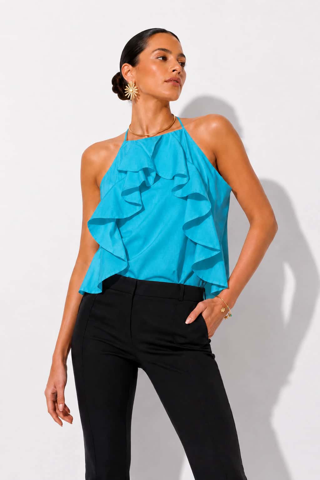 Blusa Valenciana Aguamarina