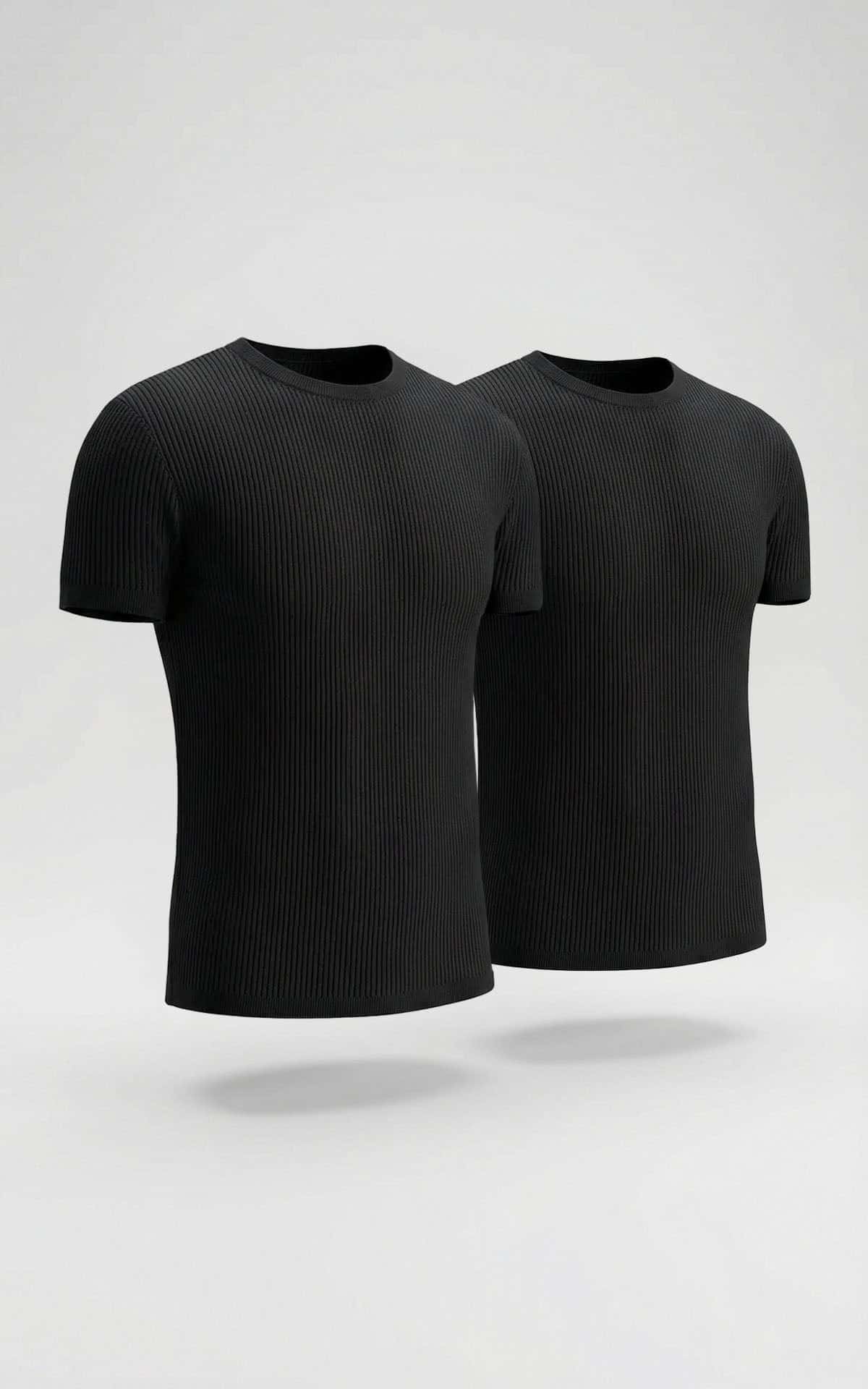Camiseta cuello redondo acanalada (Pack X2)(2256)
