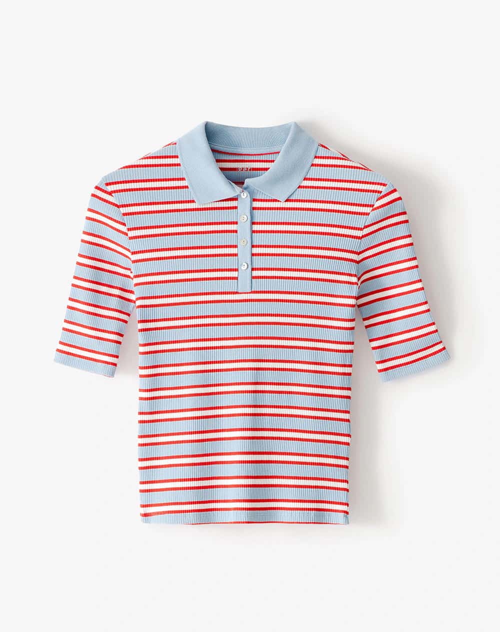 Polo slim tejido de punto rayas mujer
