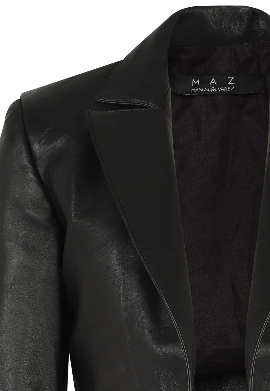 CROP LEATHER BLAZER - miniatura 5