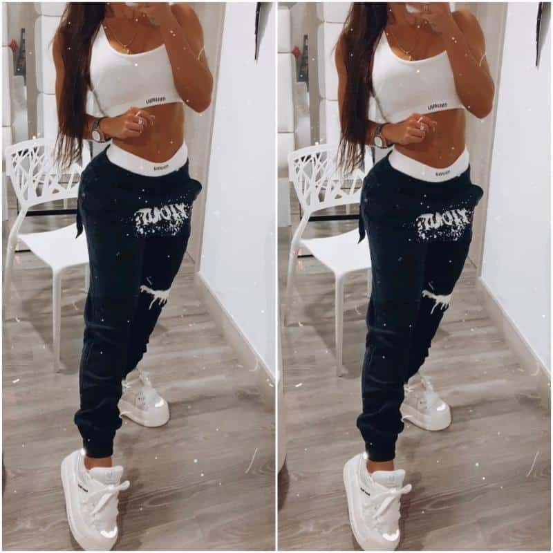 JOGGER Y-OUT NEGRO LETRERO