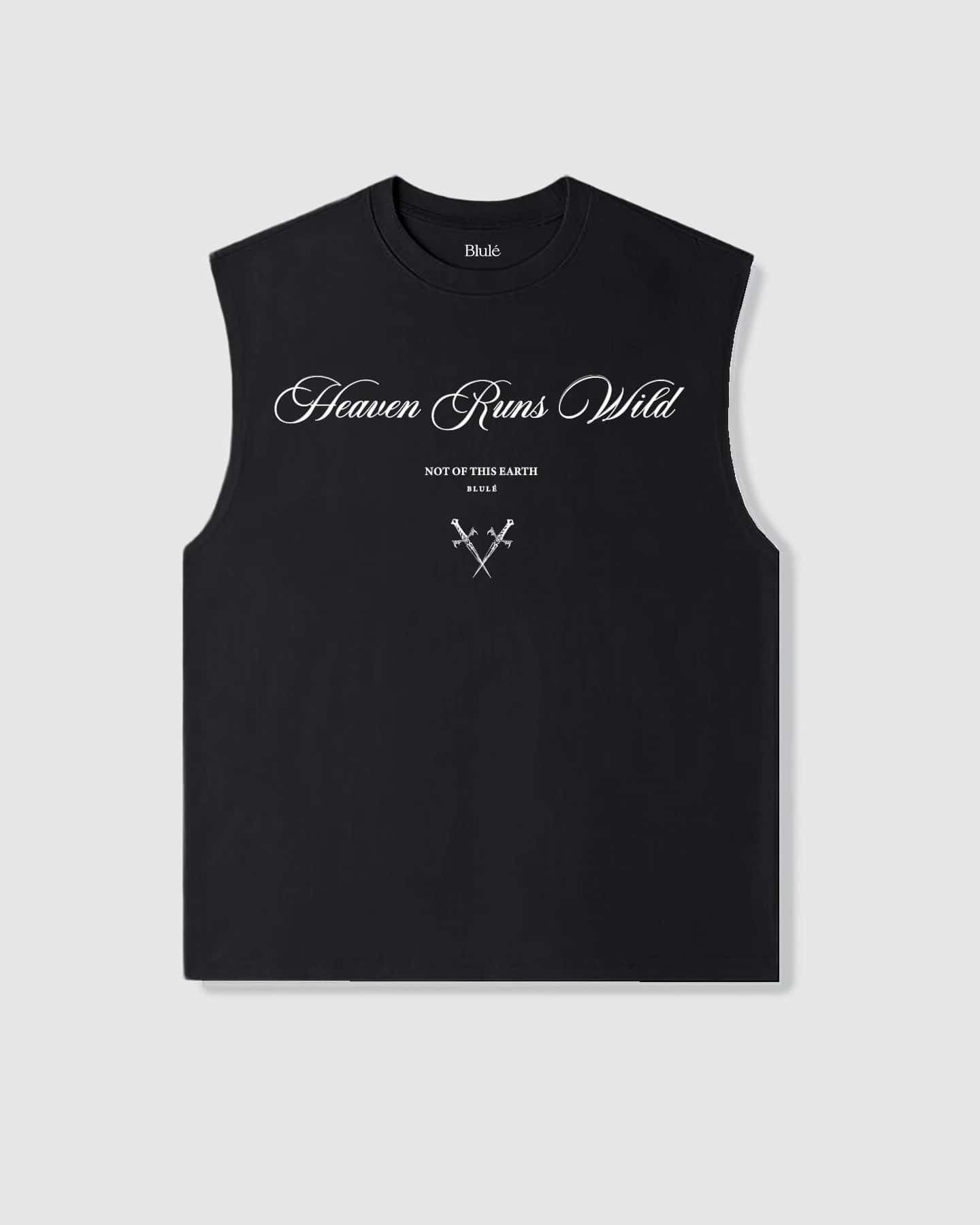 Oversized Sleeveless Heaven Runs Wild Black