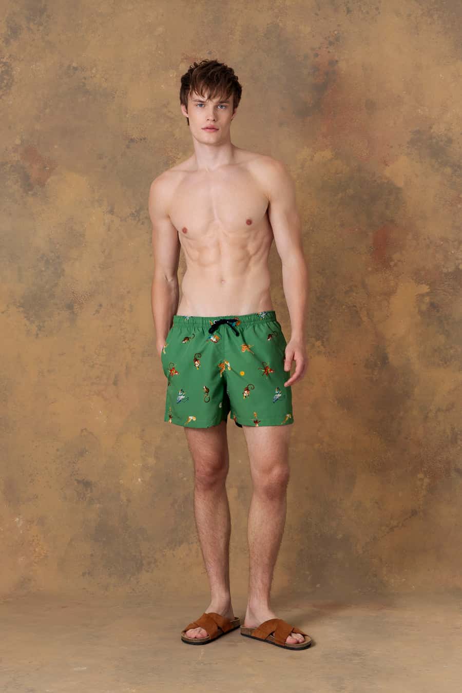 Men's swim trunk panteon green
