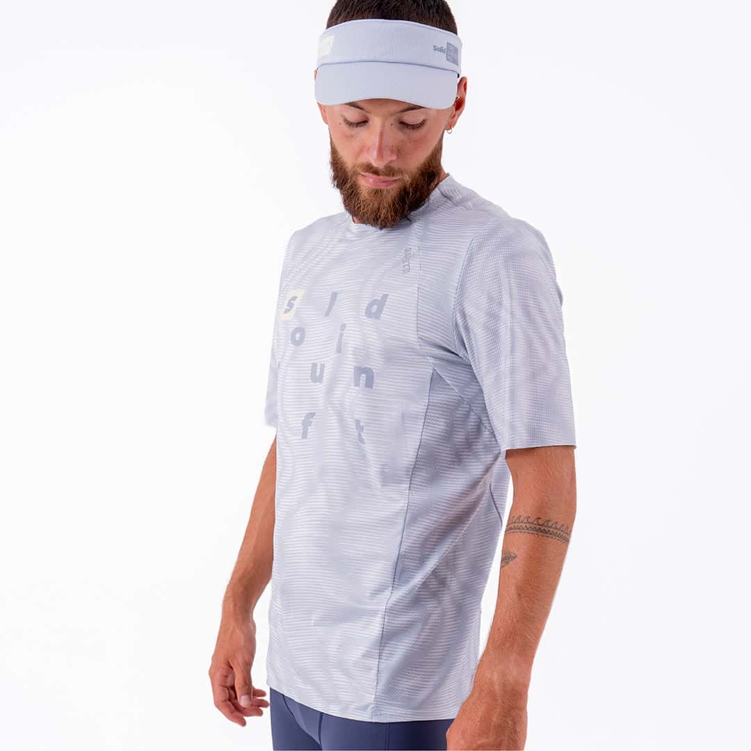 CAMISETA RUNNING MANGA CORTA PRO 405 GRIS CLARO PARA HOMBRE - miniatura 3