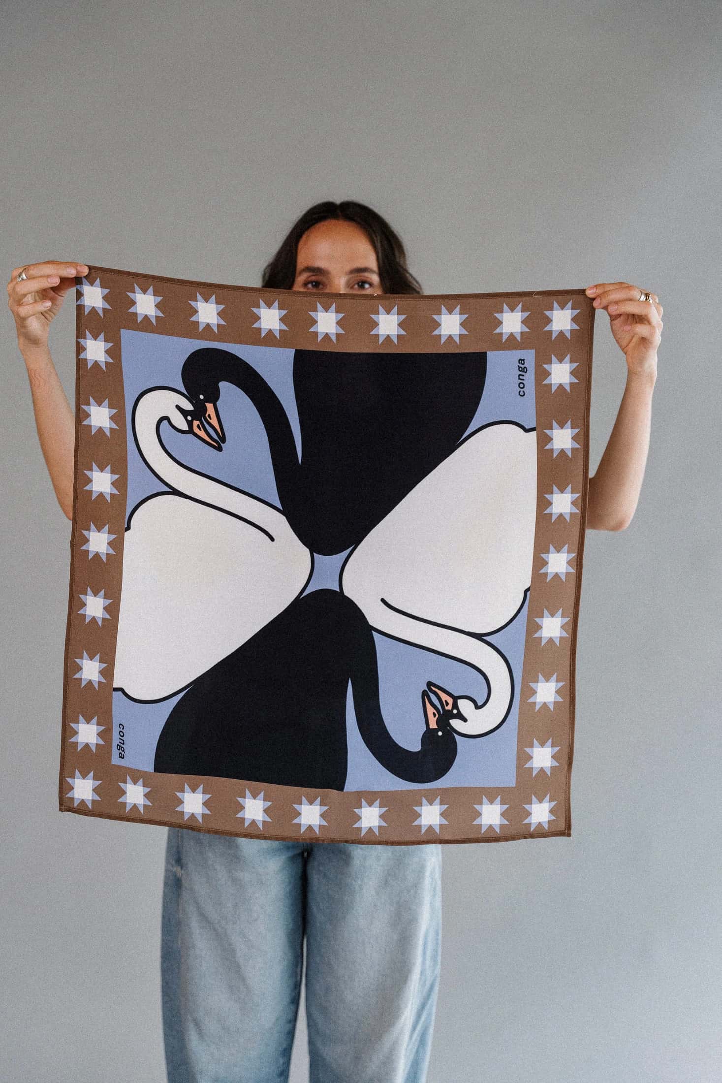 Pashmina CISNES ENAMORADOS - miniatura 6