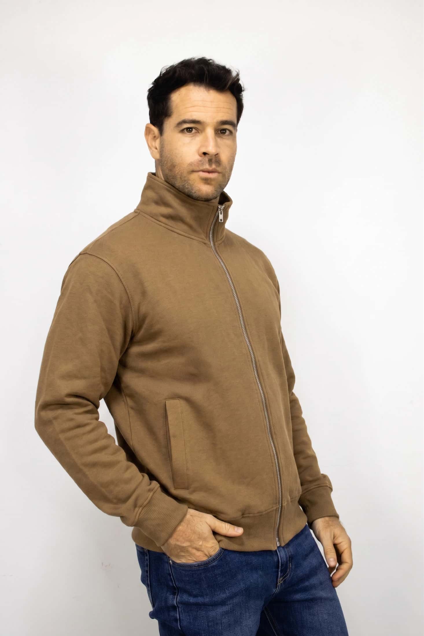 Saco café con Cremallera para hombre