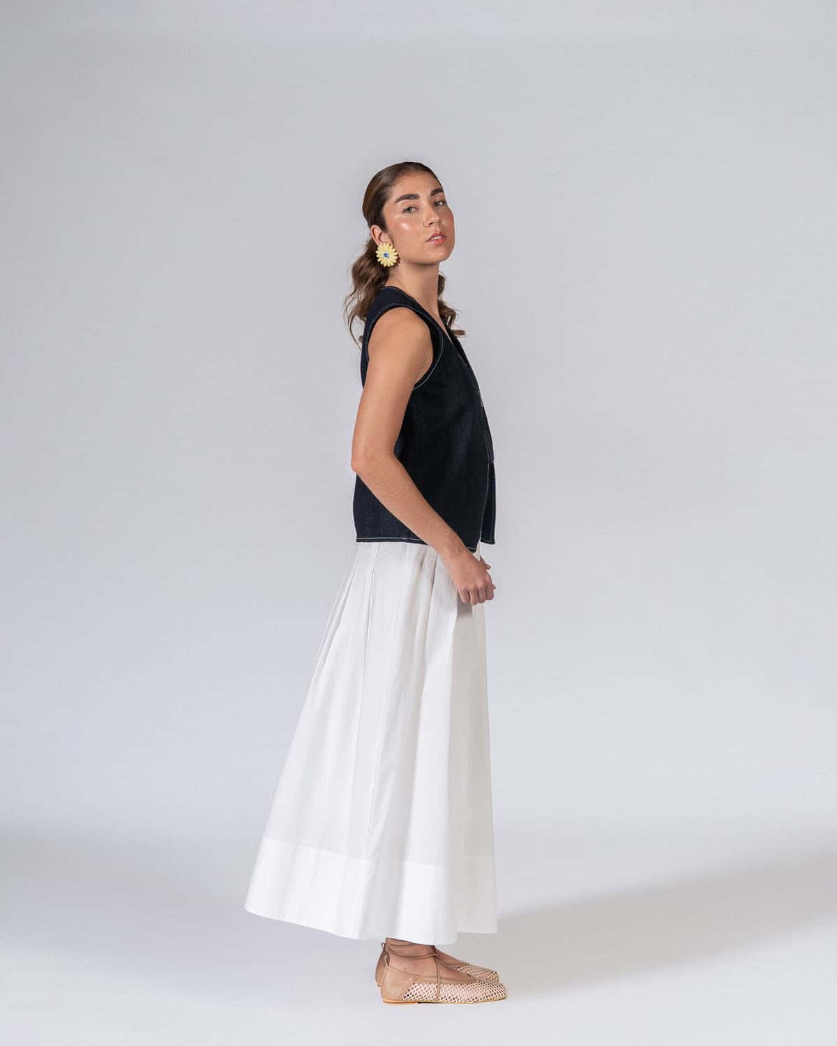 Falda Plisé Maxi Blanco