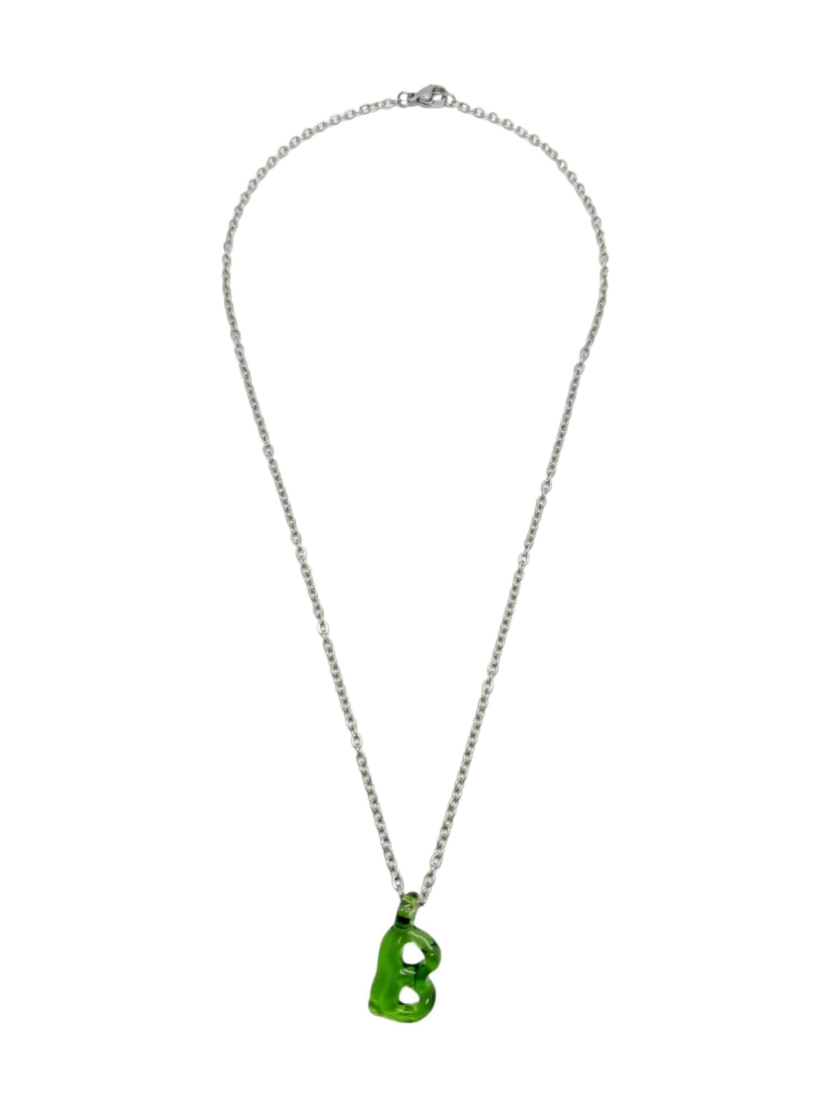 green glass necklace 1 letter - miniatura 3