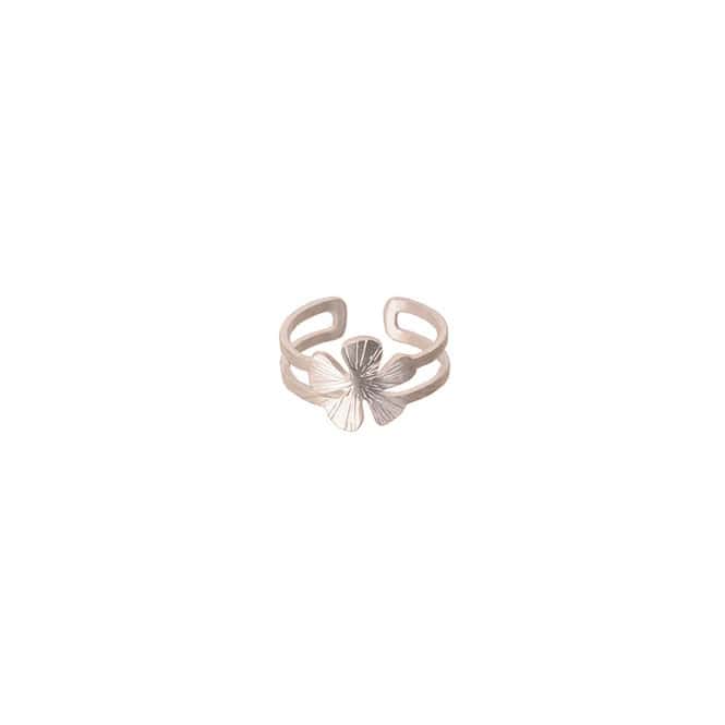 Anillo falange flor Edén plateado