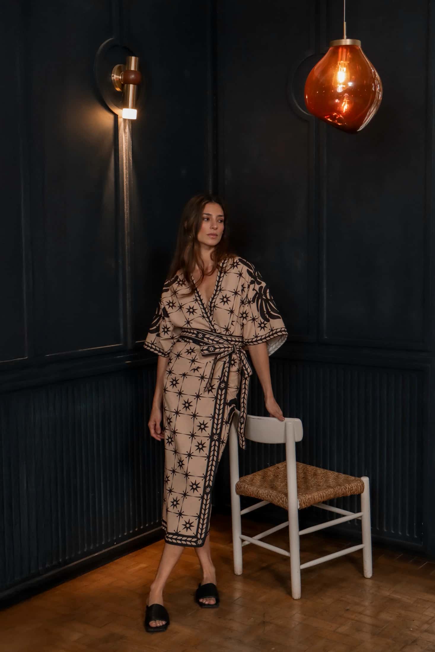 Kimono Corto Cometa Beige, Lino - miniatura 4