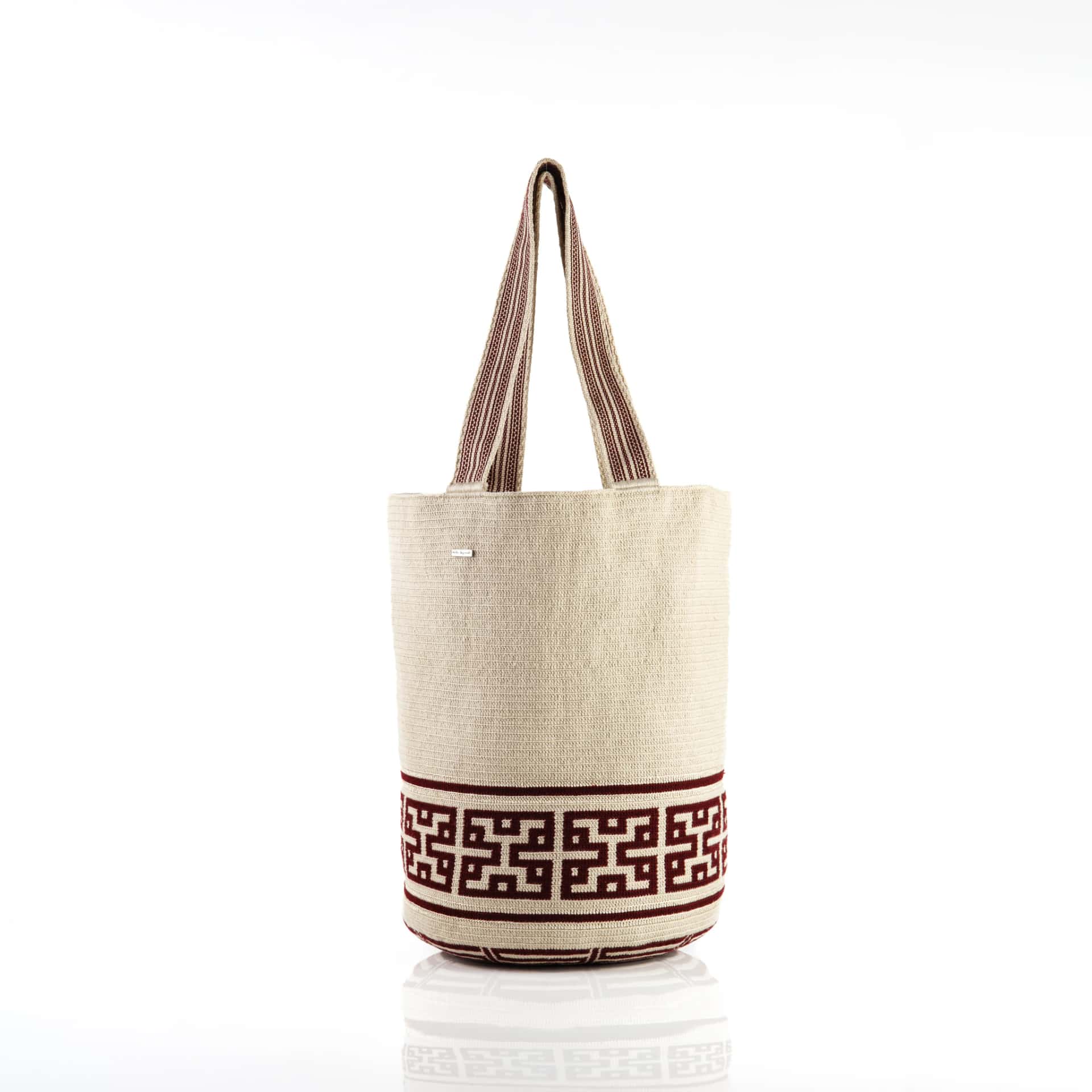 Maxi Bolso Wayuu Beige/Vinotinto