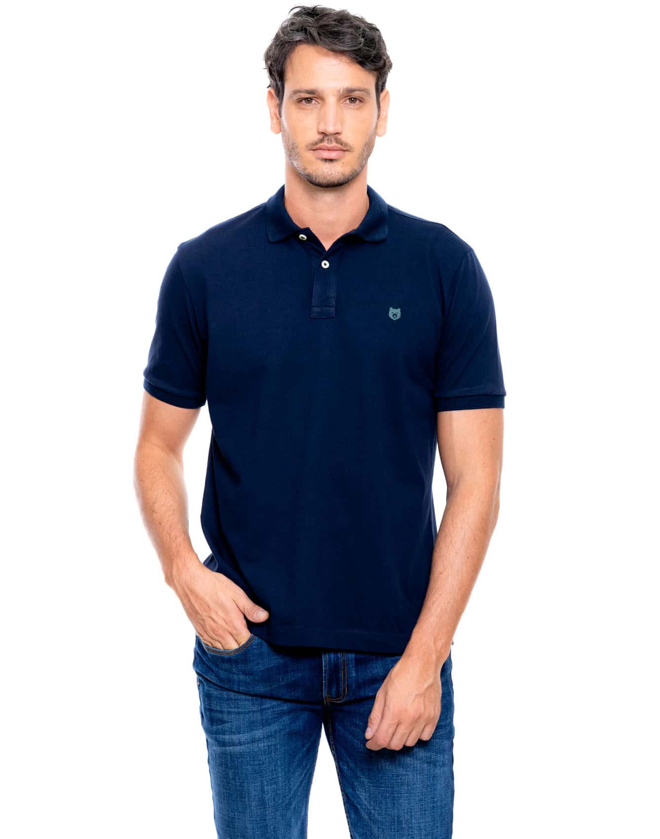 Polo Unicolor Logo Estampado Eco Recycle