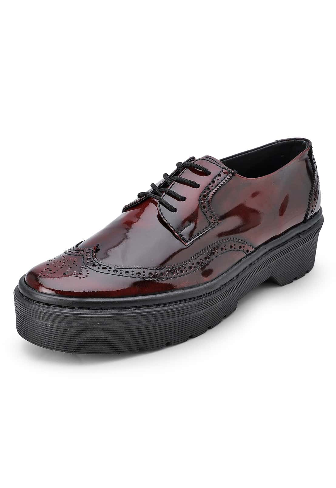 Zapatos oxford vinotinto suela chunky