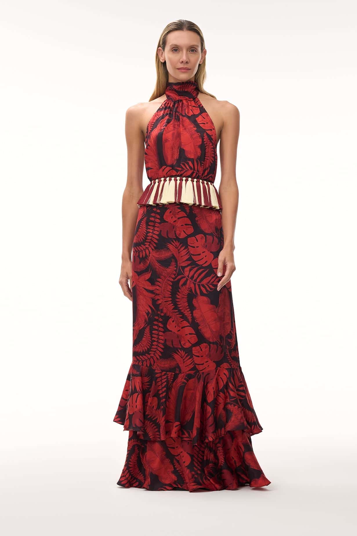El Rocio Jacquard Maxi Dress / Cherry Rainforest - miniatura 1