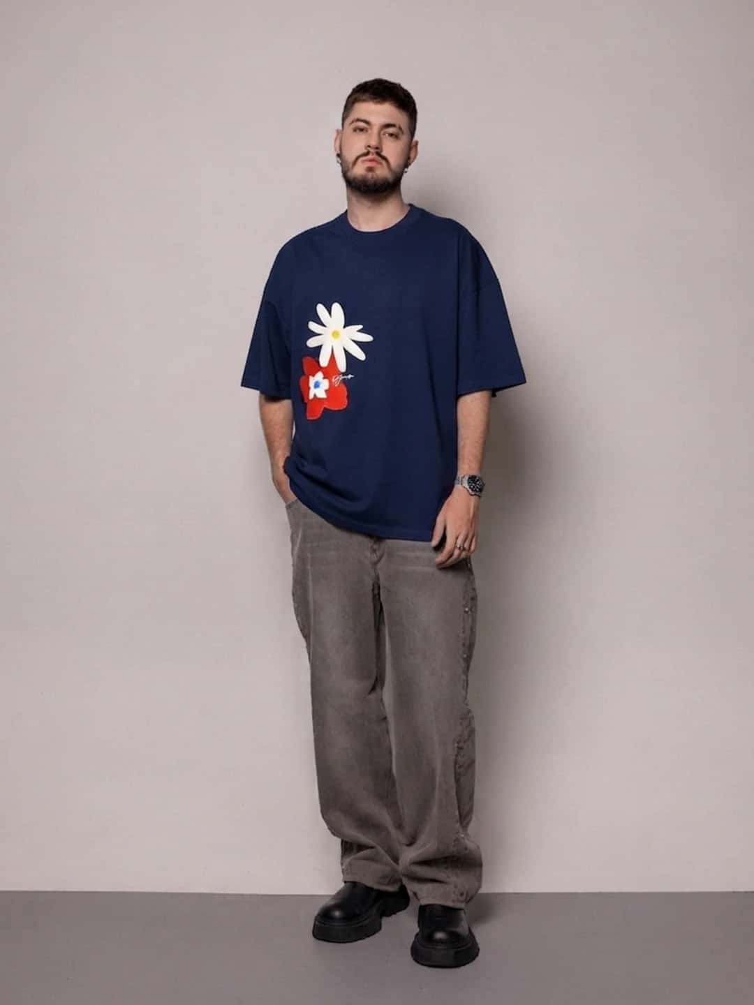 Oversized Flor-Azul