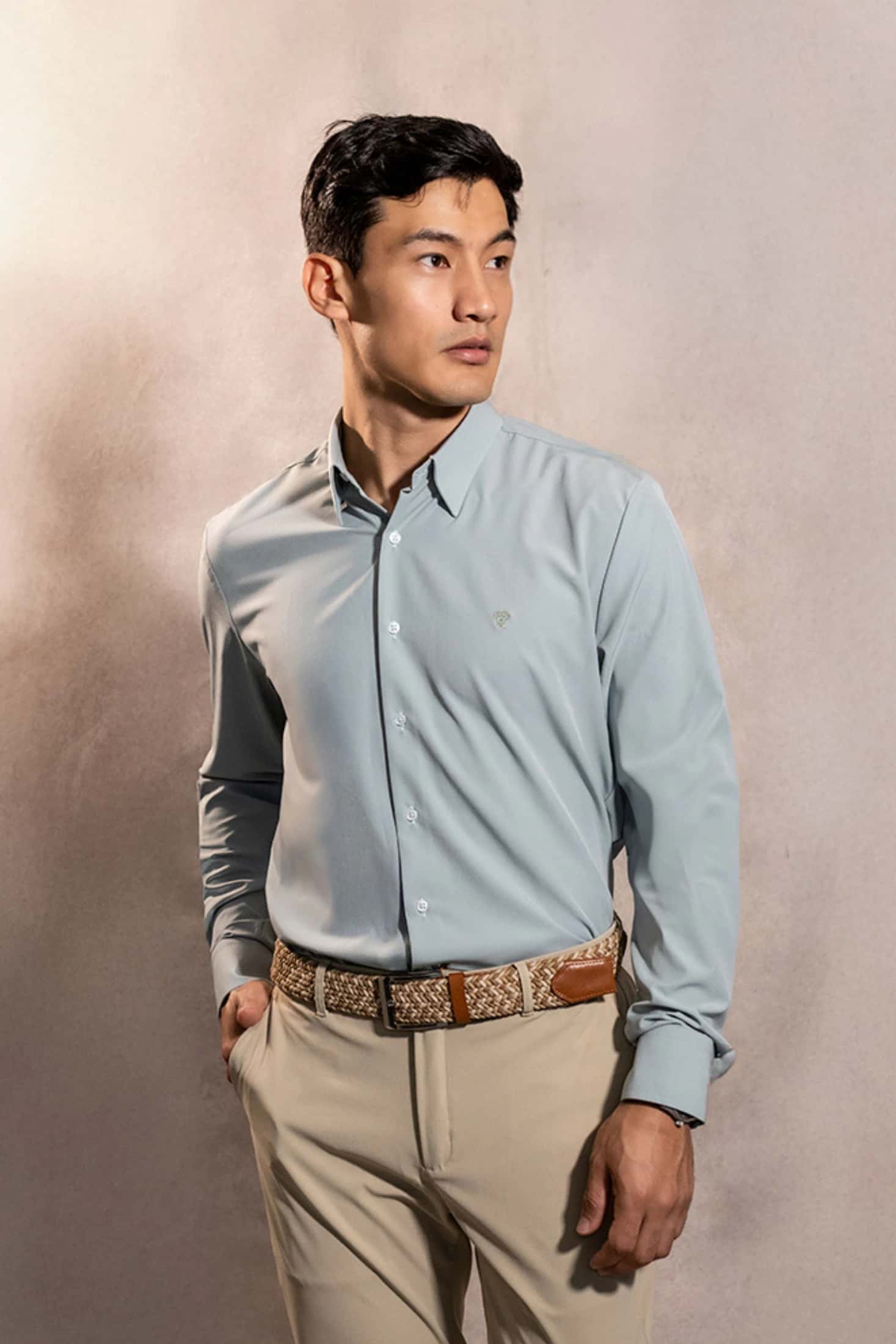 Camisa Performance Antiarrugas Verde Sage