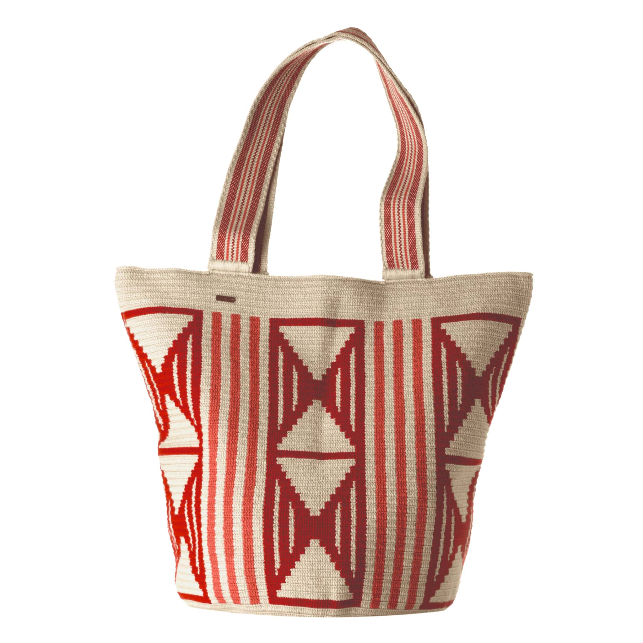 Maxi Bolso Wayuu Beige/Rojo