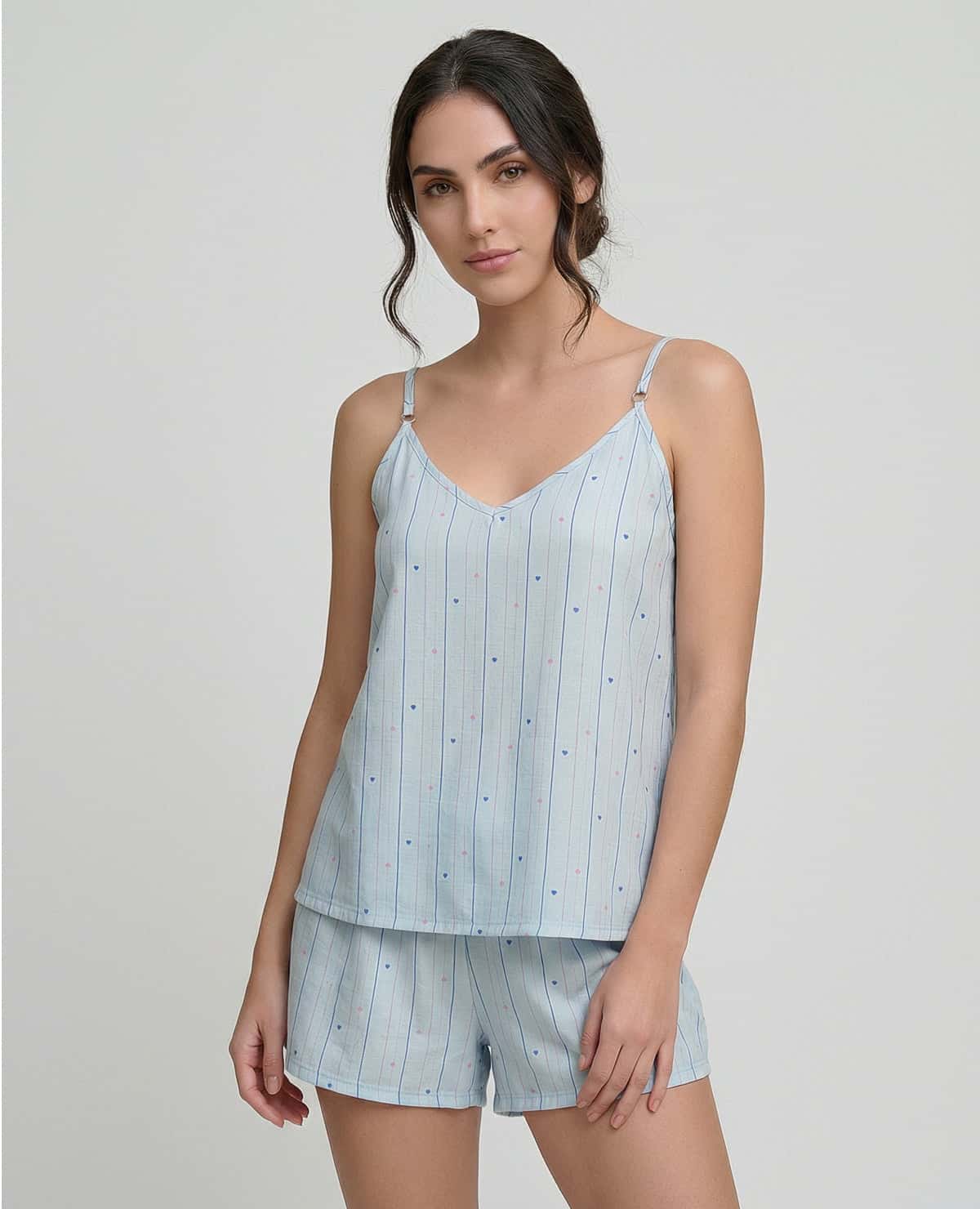 Pijama de Short | Blusa escote en V | Tiras ajustables