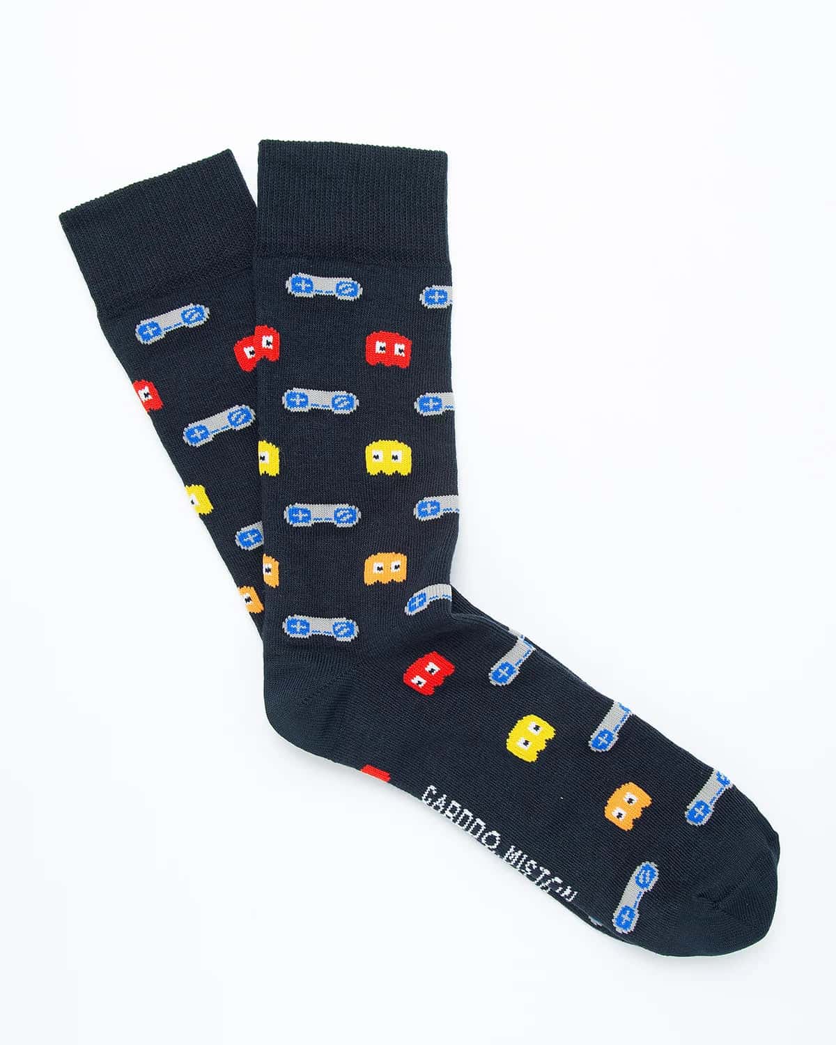 Medias Algodón Estampado Pacman - Fondo Azul