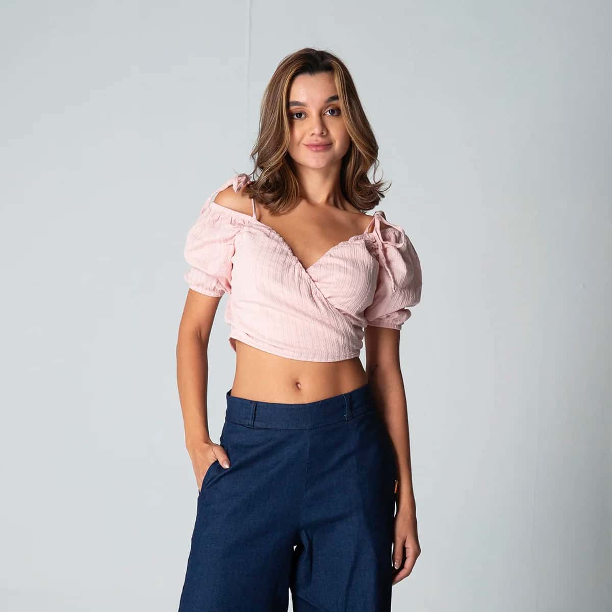 Blusa Regular Escote Cruzado Bulma