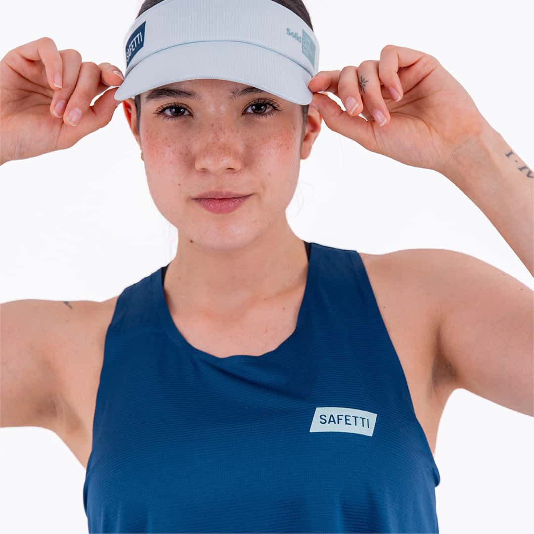 CAMISETA RUNNING MANGA SISA LEVIT AZUL OSCURO PARA MUJER - miniatura 6