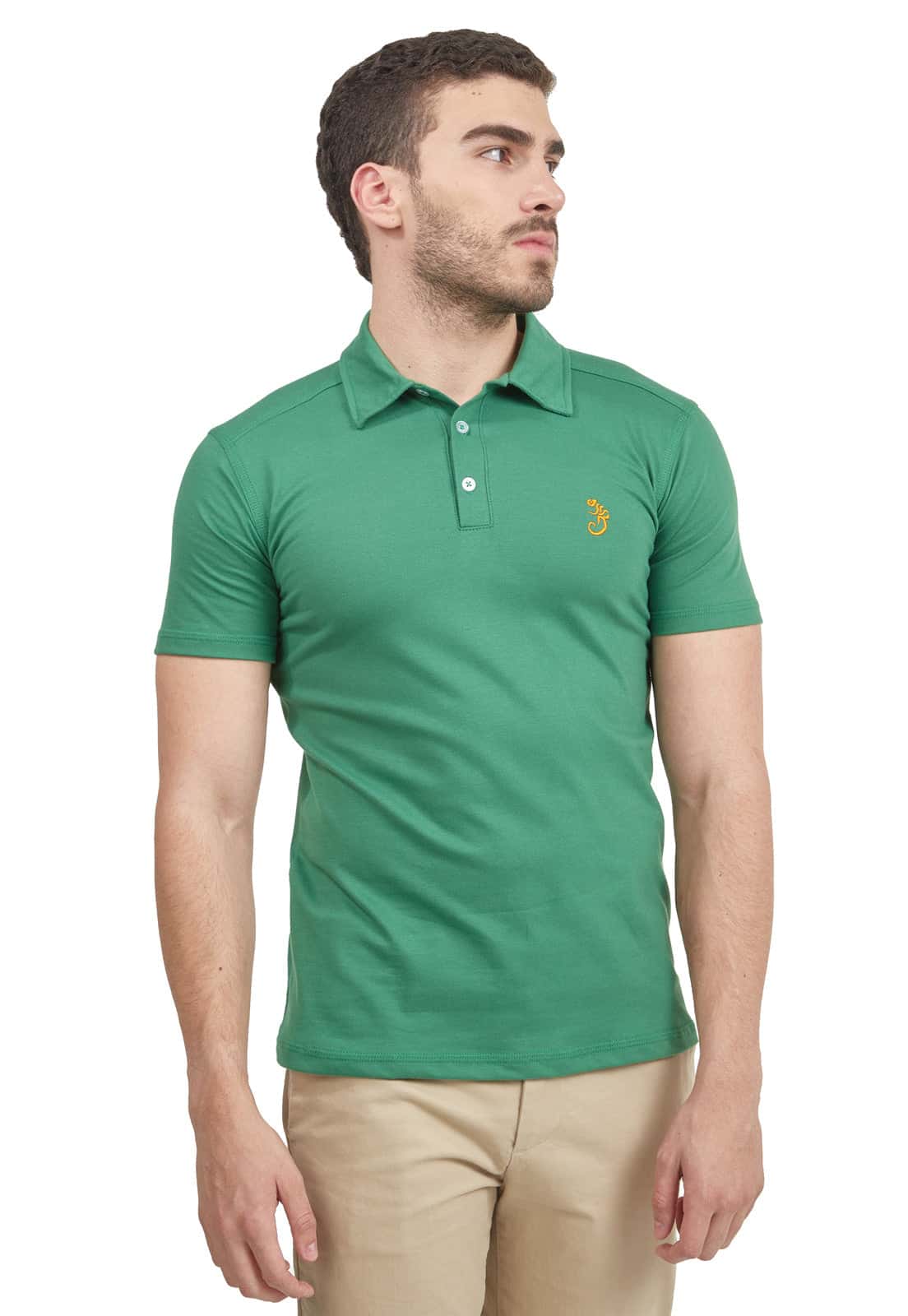 Camiseta tipo polo verde claro