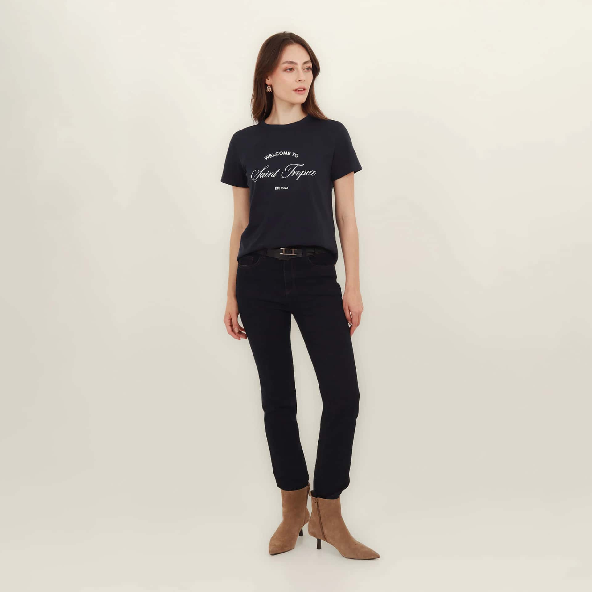 Camiseta cuello redondo manga corta con estampado Saint Tropez - miniatura 8