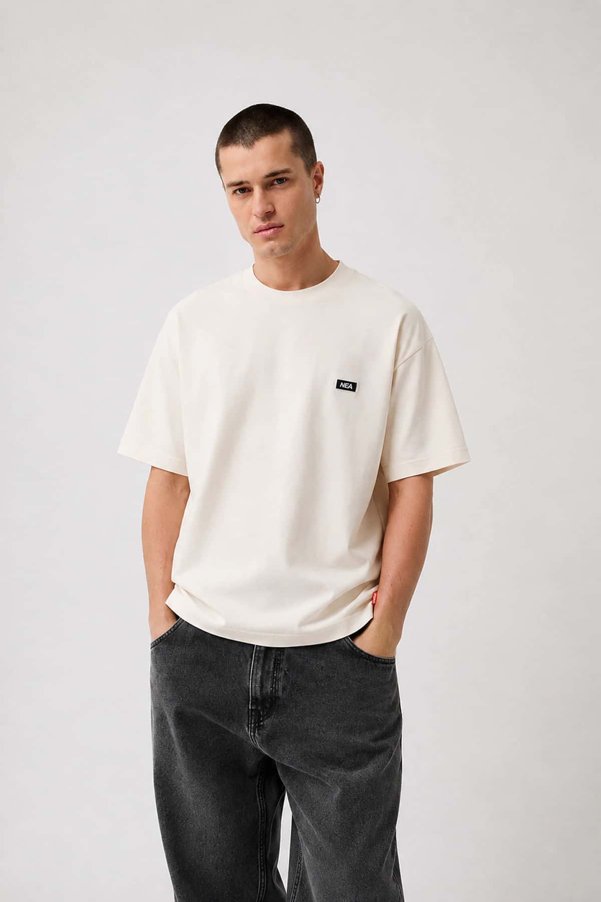 CAMISETA OVERSIZE CAPONE MARFIL NEA - miniatura 2