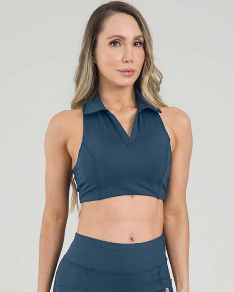 Top sisa core polo azul gris lumen FIBER