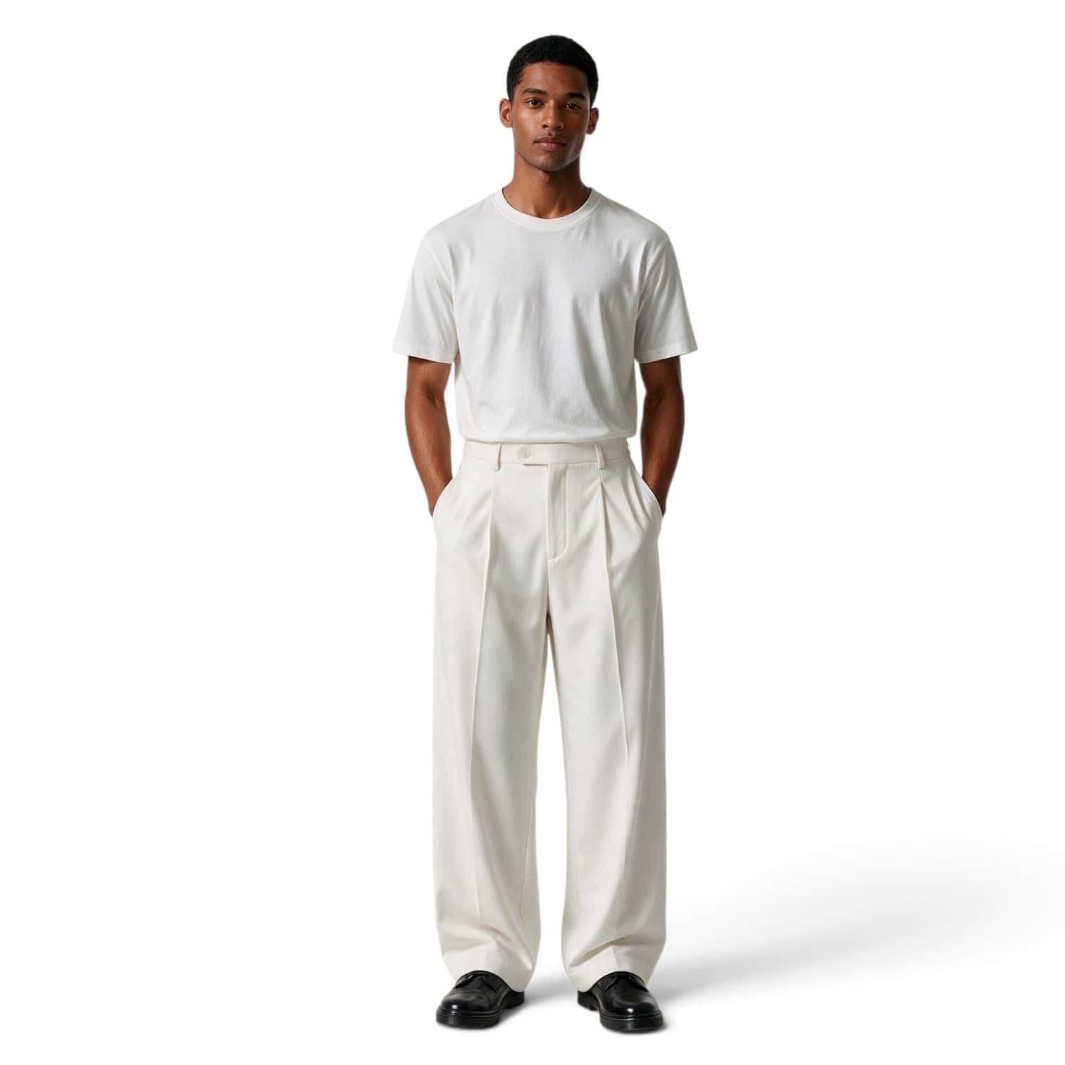 Pantalón beige con pretina cruzada - miniatura 2