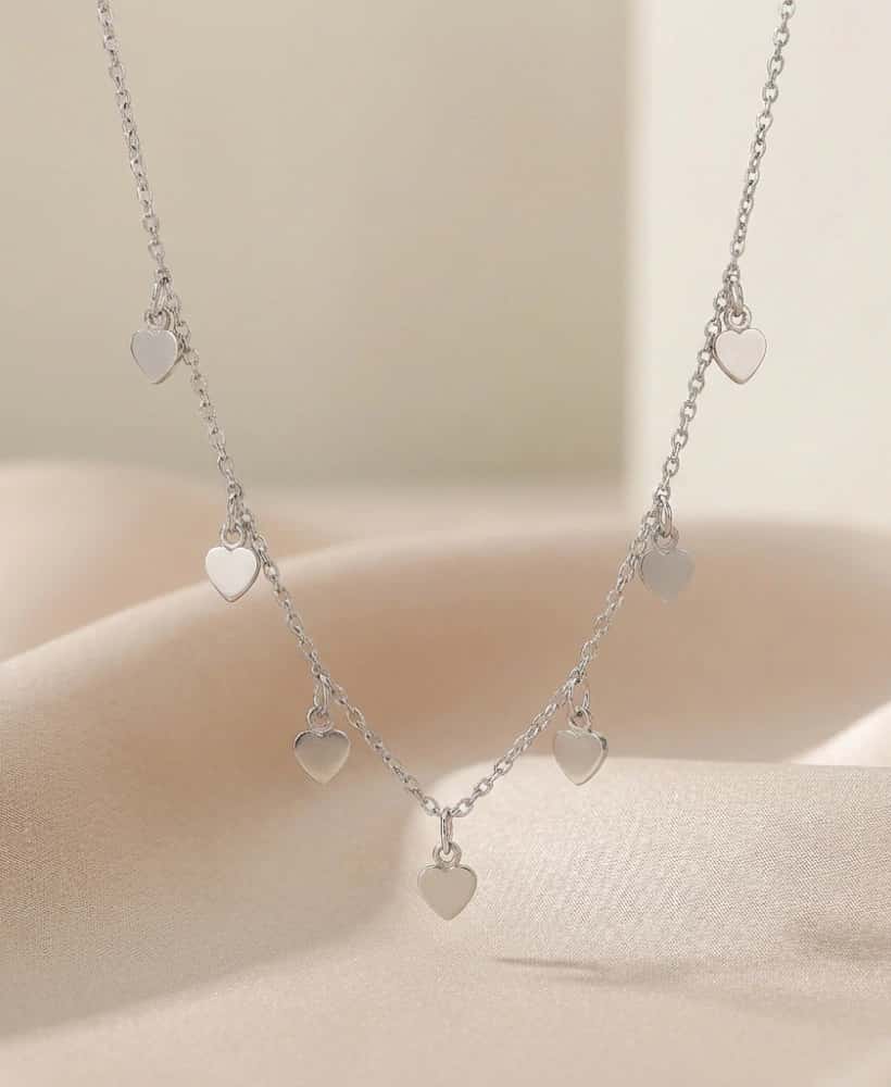 Cadena corazón en plata ley 950 elaborado a mano